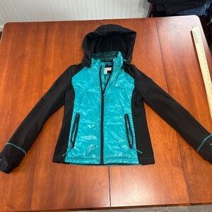 London Fog Black and Teal Ski Jacket